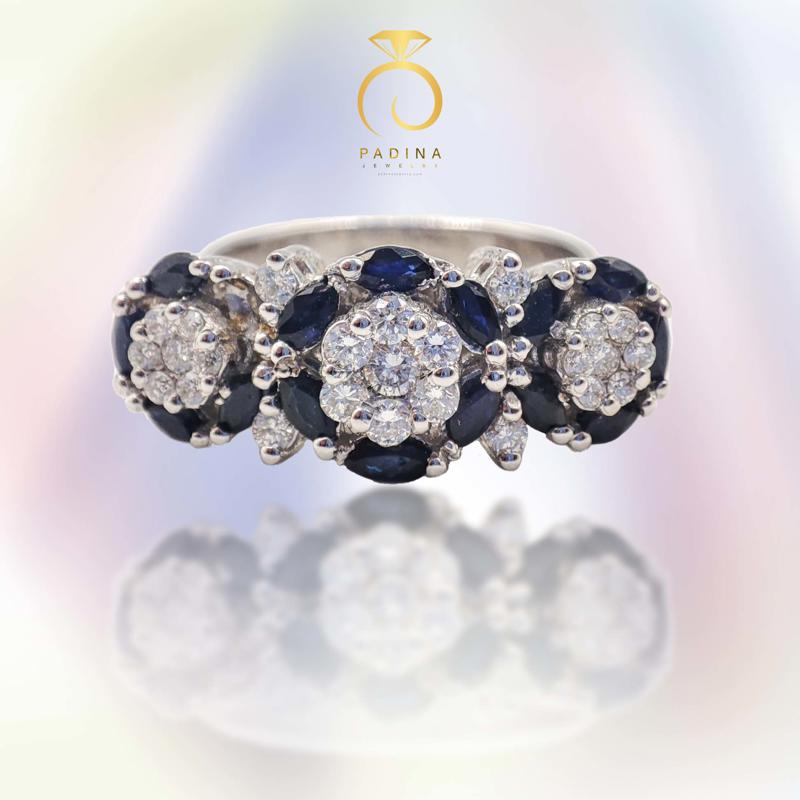 انگشتر گل یاقوت کبود